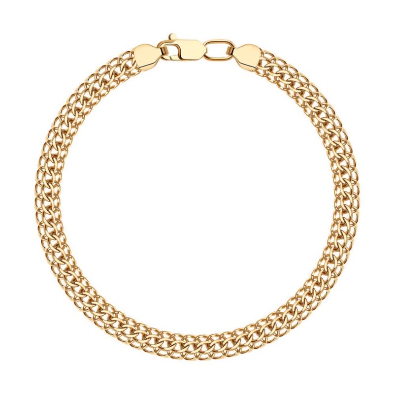 Men's gold bracelet - python weave