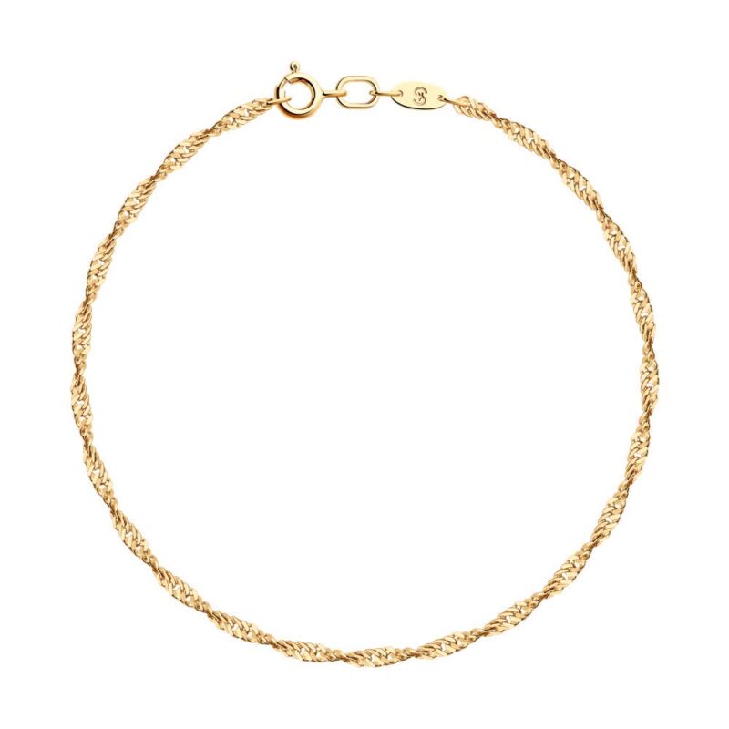Gold bracelet, Singapore weave