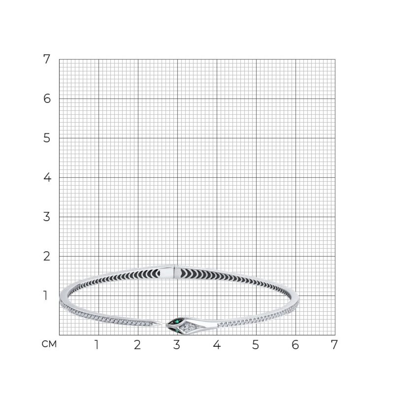 White gold bracelet with diamonds and emeralds - Image 4