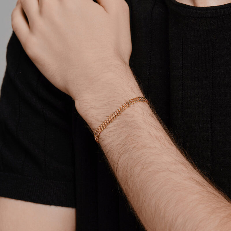 Men's gold bracelet - python weave - Image 3