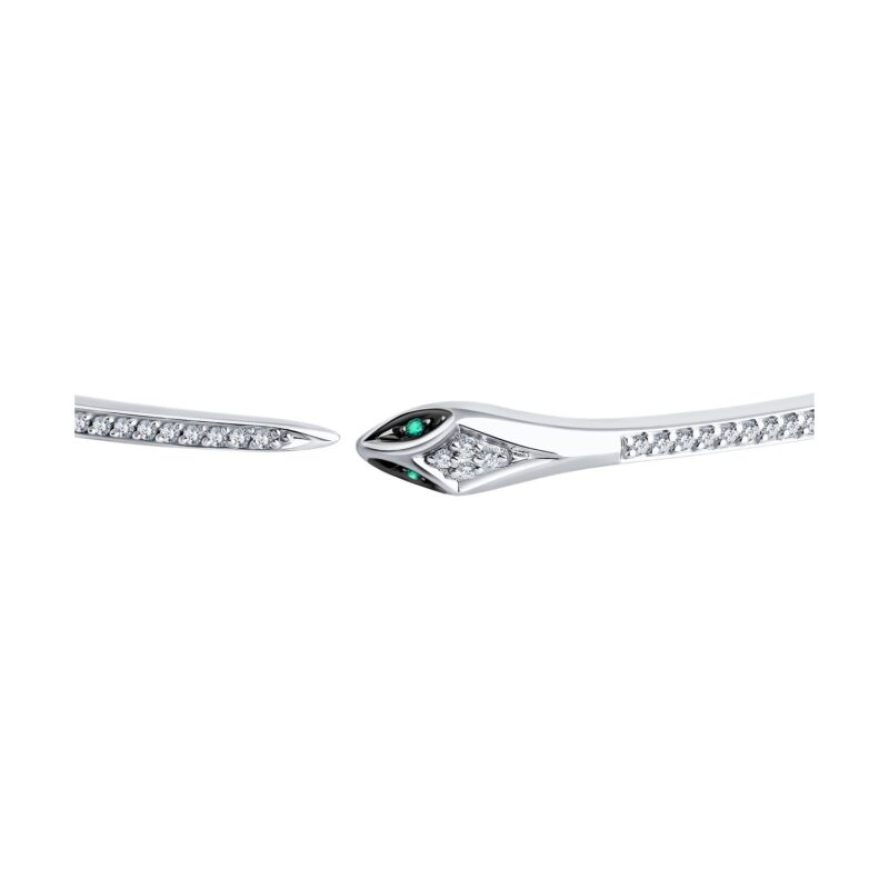 White gold bracelet with diamonds and emeralds - Image 3