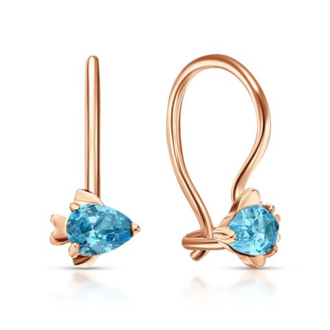 Description: Gold earrings with cubic zirconia