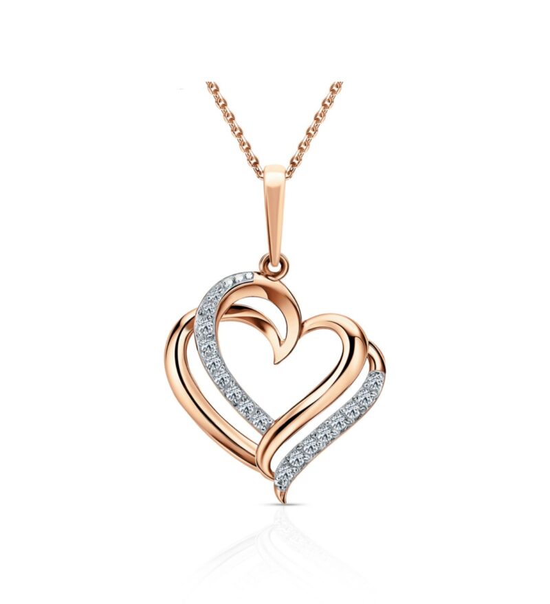 Gold pendant with cubic zirconia