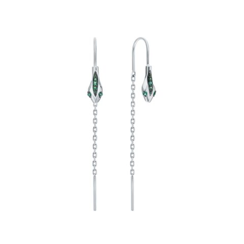 Silver earrings with cubic zirconia