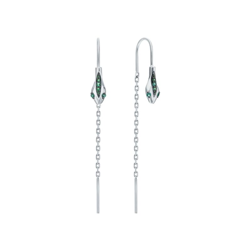 Silver earrings with cubic zirconia