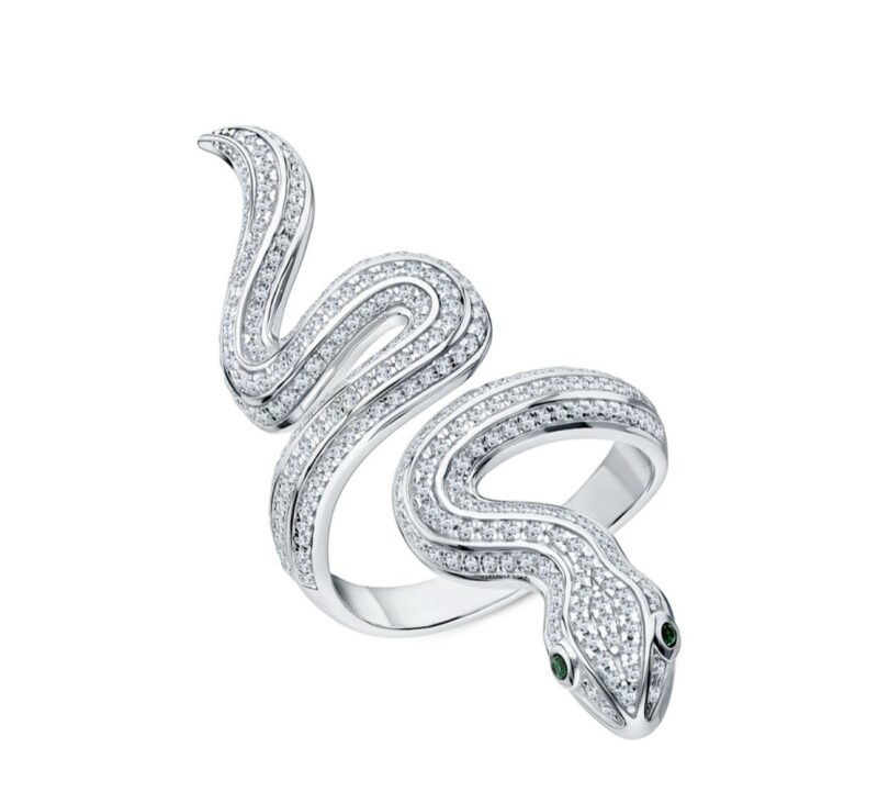 Silver ring with cubic zirconia