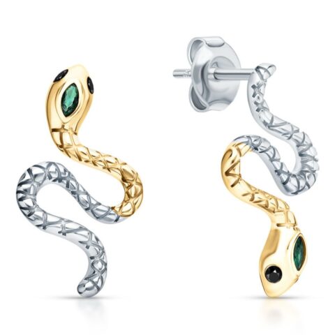 Silver earrings with cubic zirconia