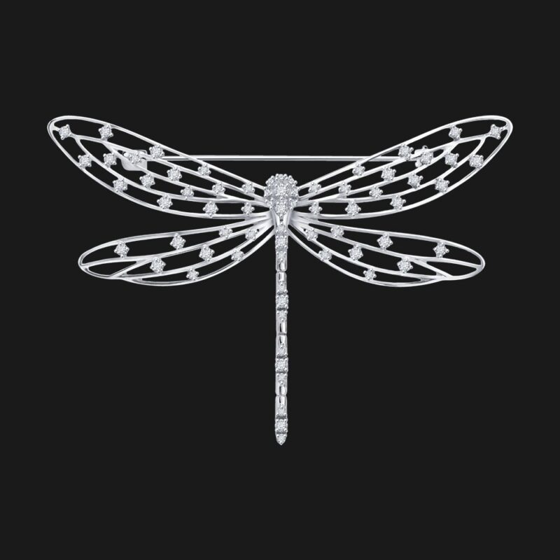 Diamond Whisper Dragonfly Brooch