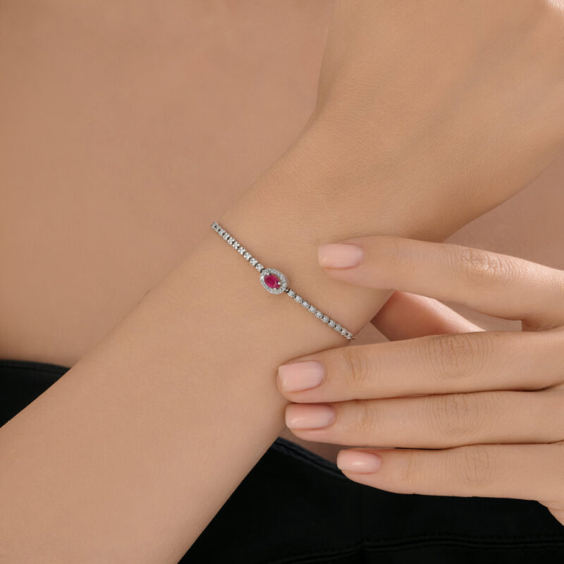 Ruby Whisper Diamond Gold Bracelet - Image 4
