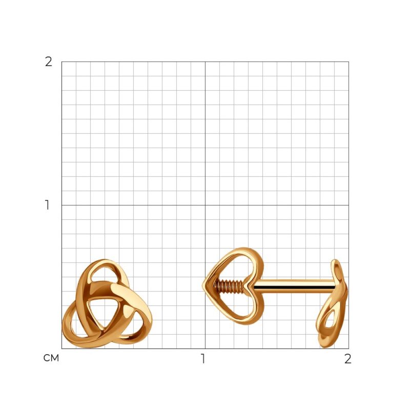 Trinity Twist Gold Stud Earrings - Image 3