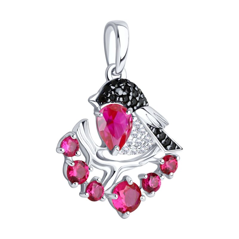 Crimson Melody Bird Pendant - Image 2