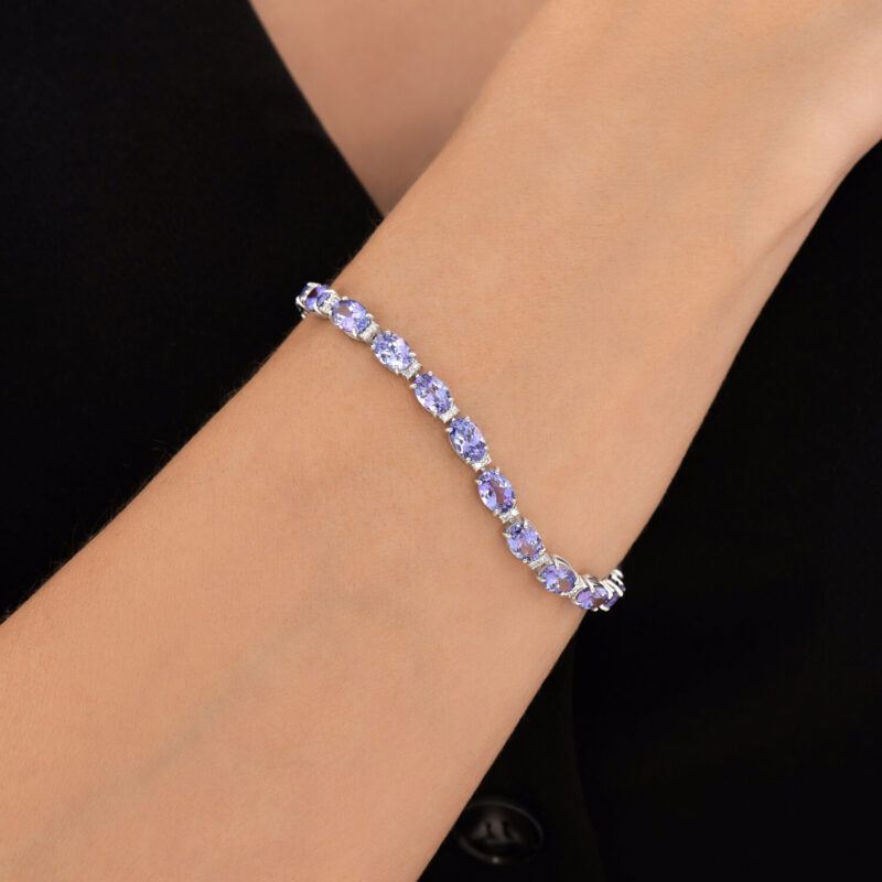 Sapphire & Diamond Royal Tennis Bracelet in White Gold - Image 3