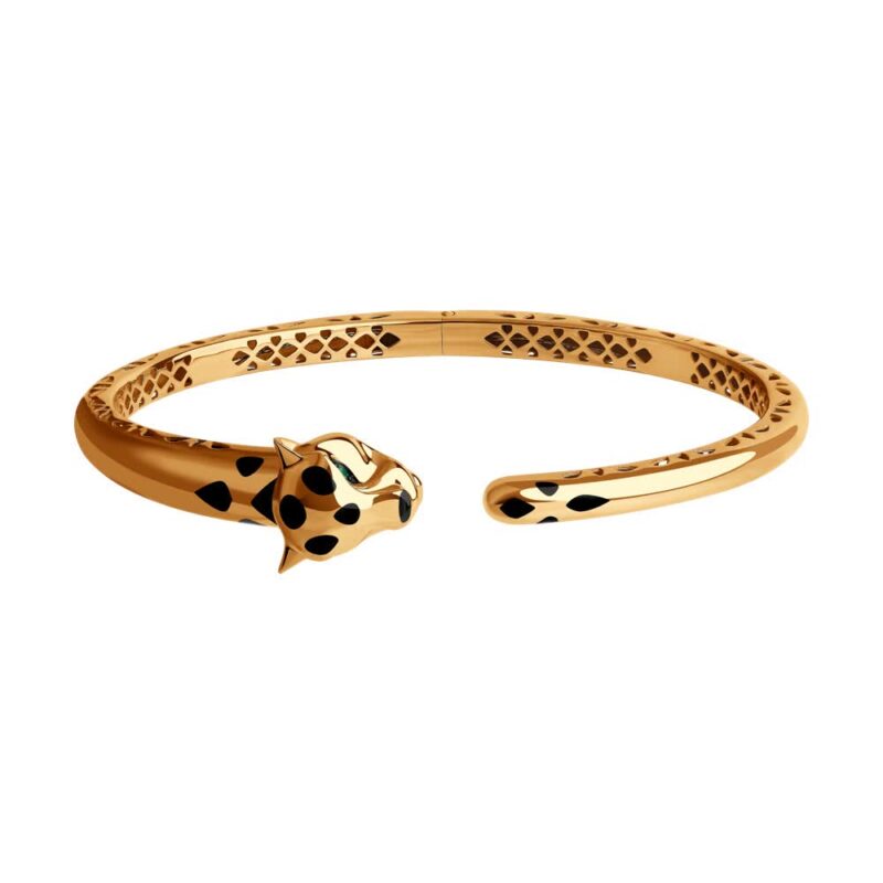 Regal Panther Cuff – Emerald Eyes & Enamel Accents