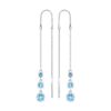 Cascading Blue Topaz Threader Earrings