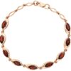 Rose Gold-Tone Bracelet with Natural Garnet