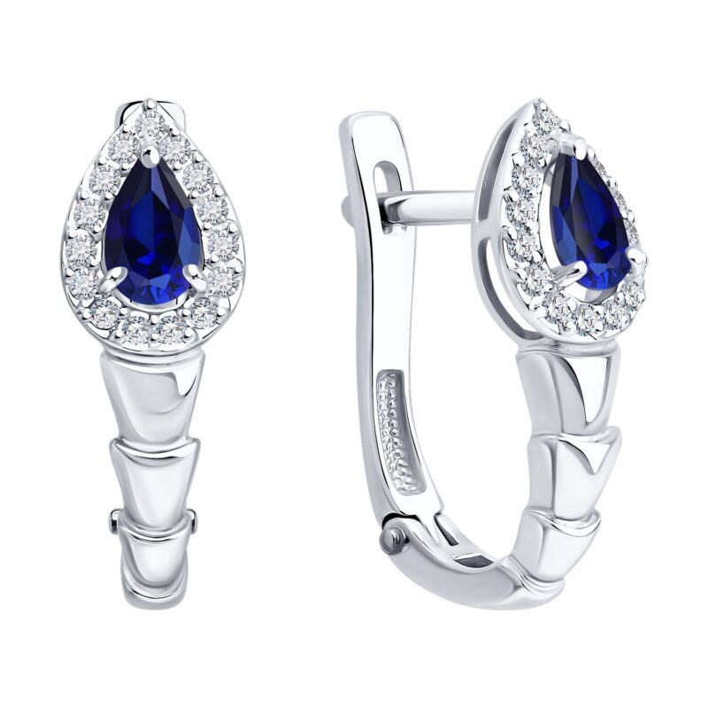 Serpent Eye Sapphire & Diamond Hoops