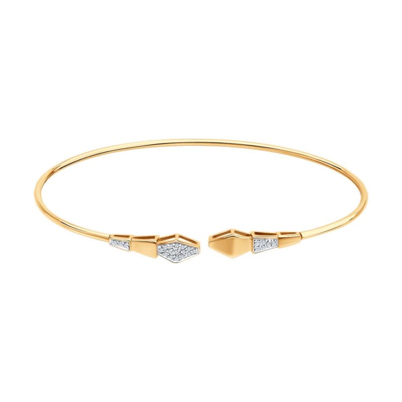 Geometric Diamond Flex Cuff Bracelet