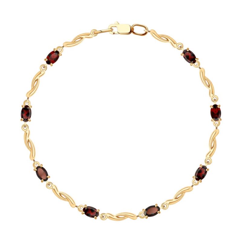 Gold bracelet with garnets