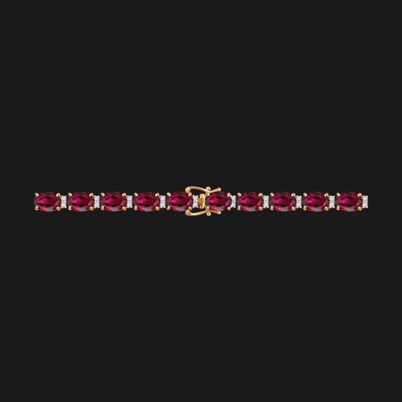 Regal Radiance Ruby & Diamond Gold Bracelet - Image 2
