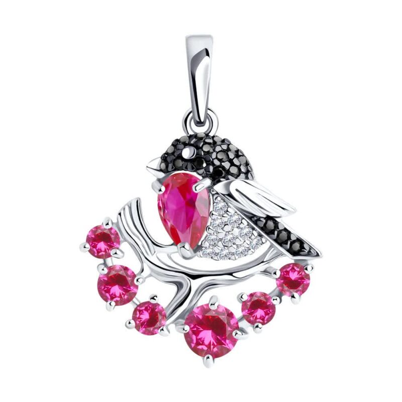 Crimson Melody Bird Pendant