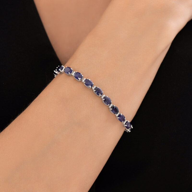 Tanzanite & Diamond Elegance Tennis Bracelet in White Gold - Image 3