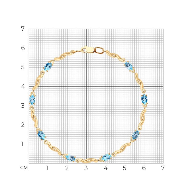 Bracelet made of gold with topaz - Image 4