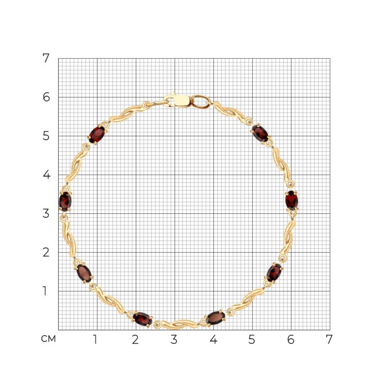 Gold bracelet with garnets - Image 4