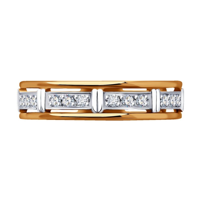 Wedding ring made of gold with diamonds - Image 4