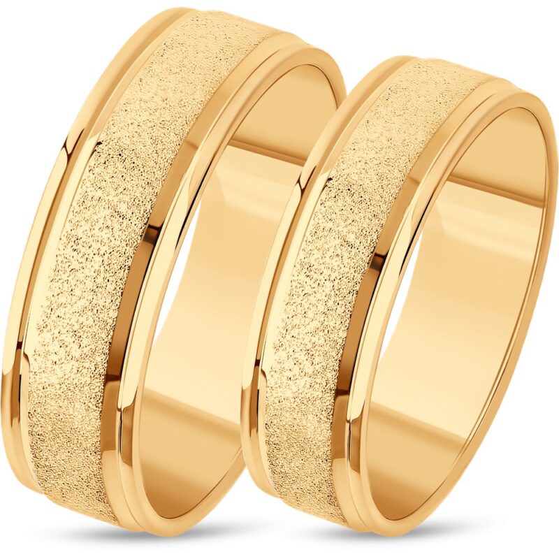 Wedding ring made of gold, with diamond cut - Image 2