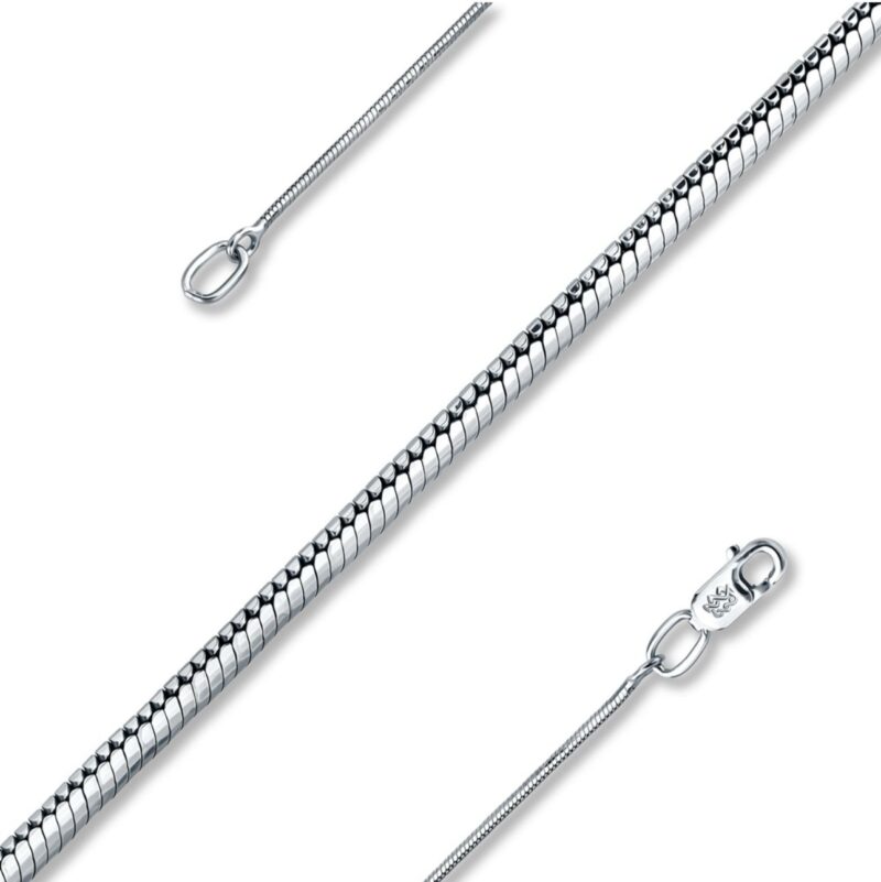 Durable Silver-Tone Snake Chain