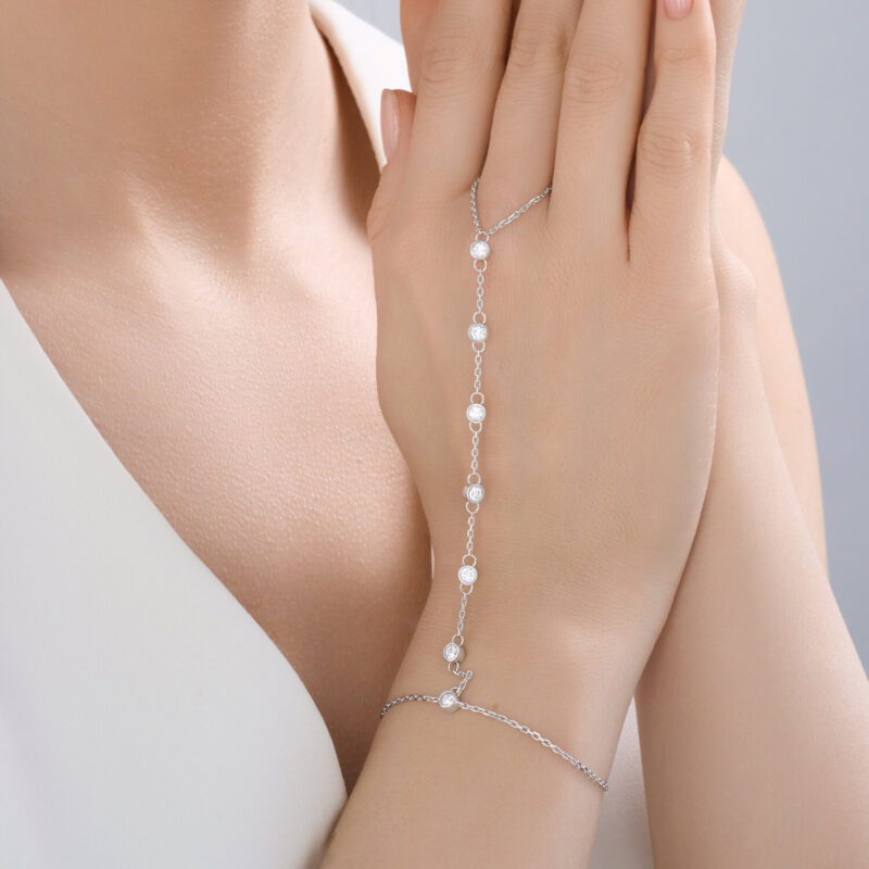 SparkLink Silver Chain Ring Bracelet - Image 4
