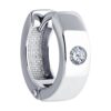 Contemporary Silver Huggie with CZ