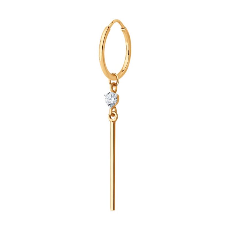 Elegant Gold Drop Earring with Cubic Zirconia