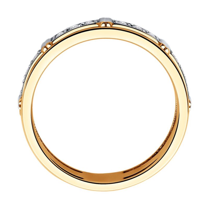 Wedding ring made of gold with diamonds - Image 3