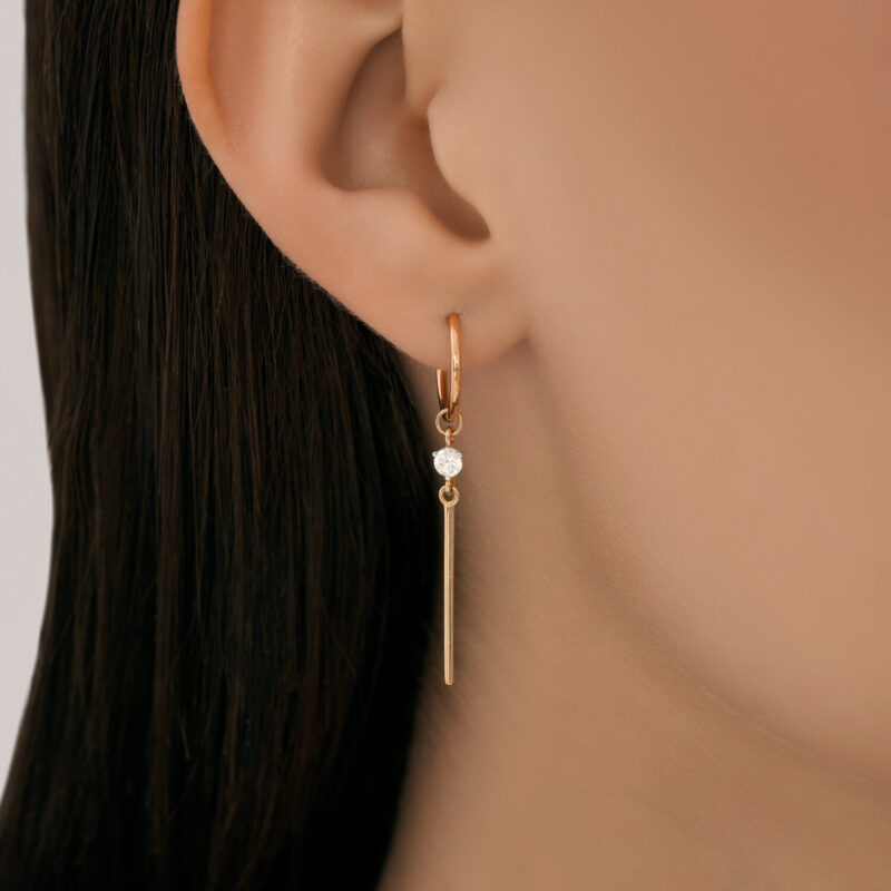 Elegant Gold Drop Earring with Cubic Zirconia - Image 4