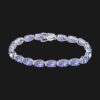 Tanzanite & Diamond Elegance Tennis Bracelet in White Gold