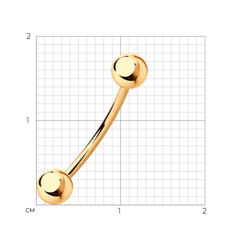 Premium Gold eyebrow piercing - Image 2
