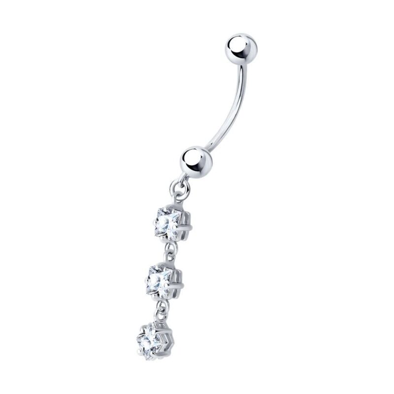 Silver Cascade Navel Piercing