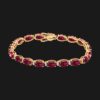 Regal Radiance Ruby & Diamond Gold Bracelet