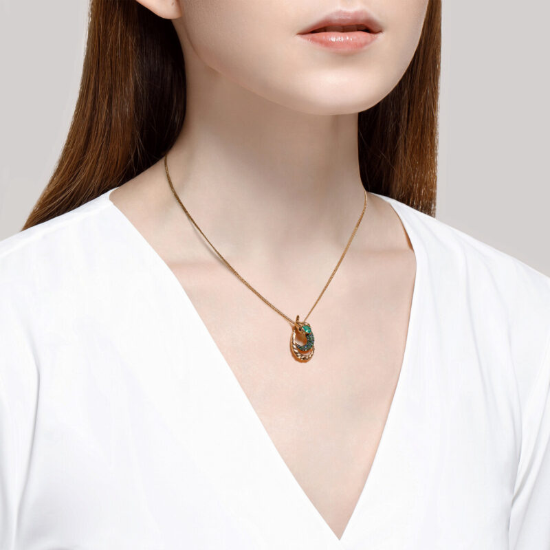 Forest & Ocean Gold Pendant - Image 3