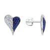 Midnight Heart Diamond & Sapphire Stud Earrings