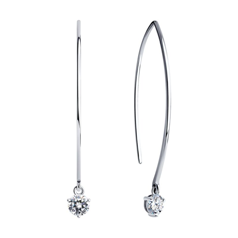 Minimalist Arc Drop Earrings - Image 2