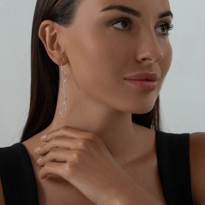 Twisted Helix Threader Earrings - Image 4