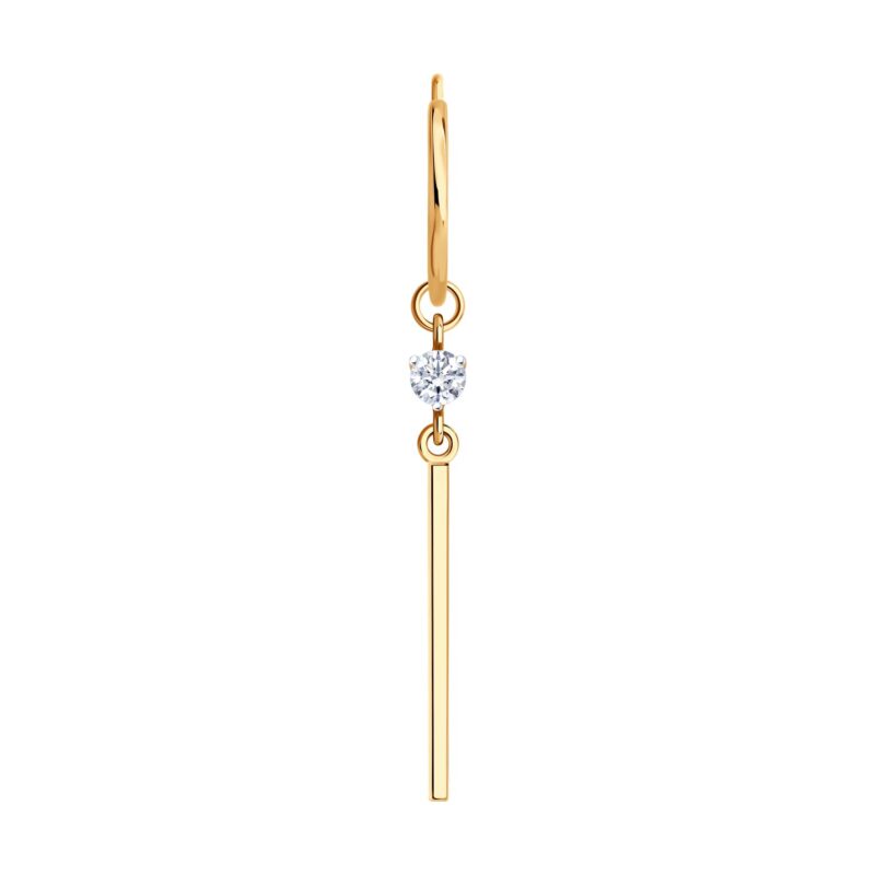 Elegant Gold Drop Earring with Cubic Zirconia - Image 3