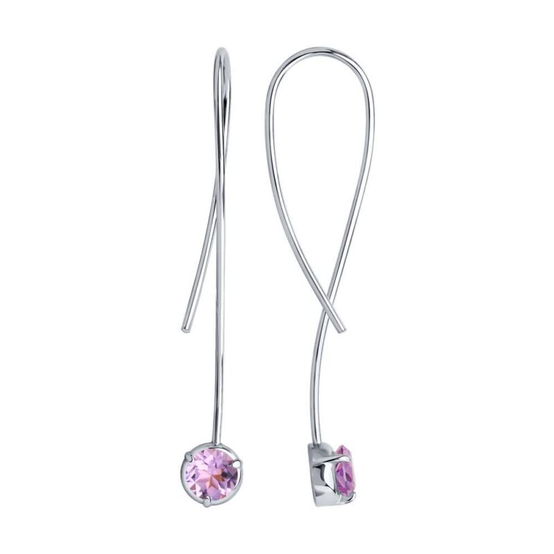 Mystic Amethyst V-Drop Earrings