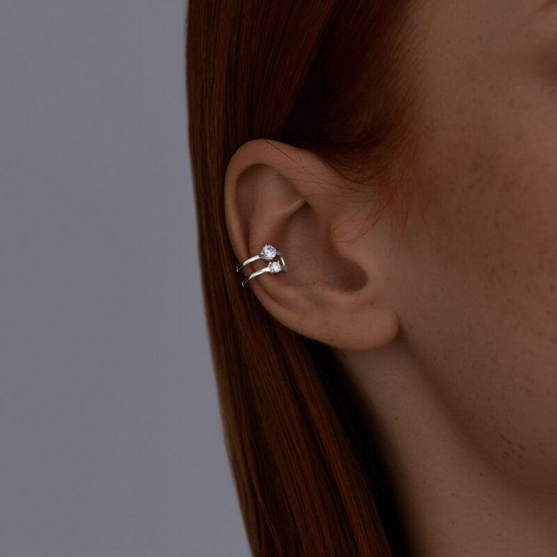 Twilight Duet Silver Ear Cuff - Image 2