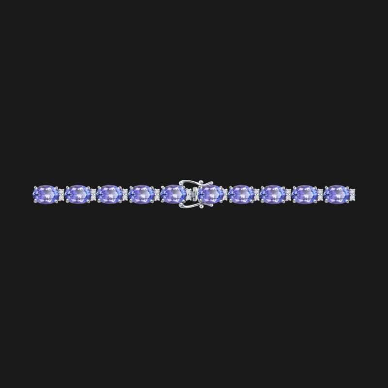 Tanzanite & Diamond Elegance Tennis Bracelet in White Gold - Image 2