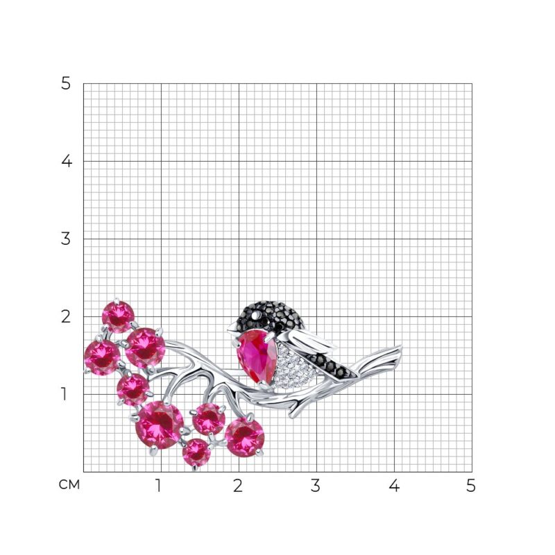 Ruby Songbird Brooch - Image 4