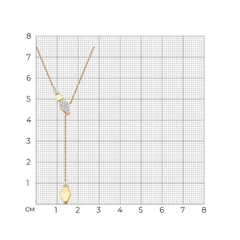 Geometric Diamond Drop Necklace - Image 4