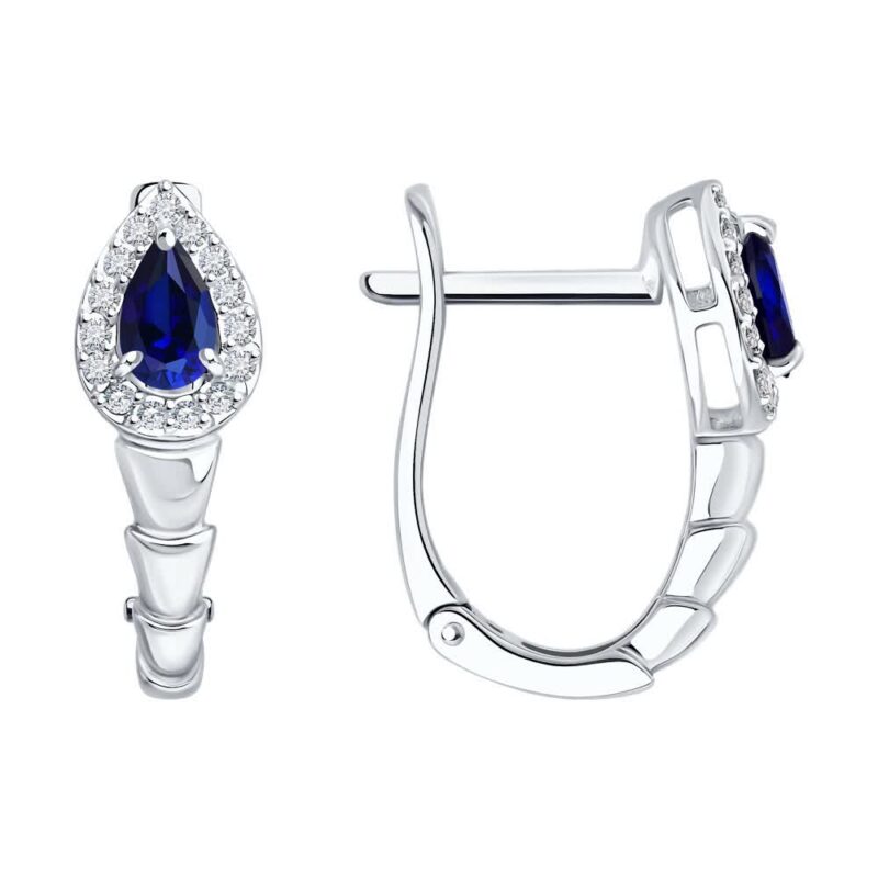 Serpent Eye Sapphire & Diamond Hoops - Image 2
